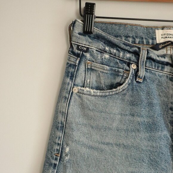 Citizens of Humanity Charlotte Women's 24 Blue Denim High Rise Straight Leg Jean - Picture 7 of 15